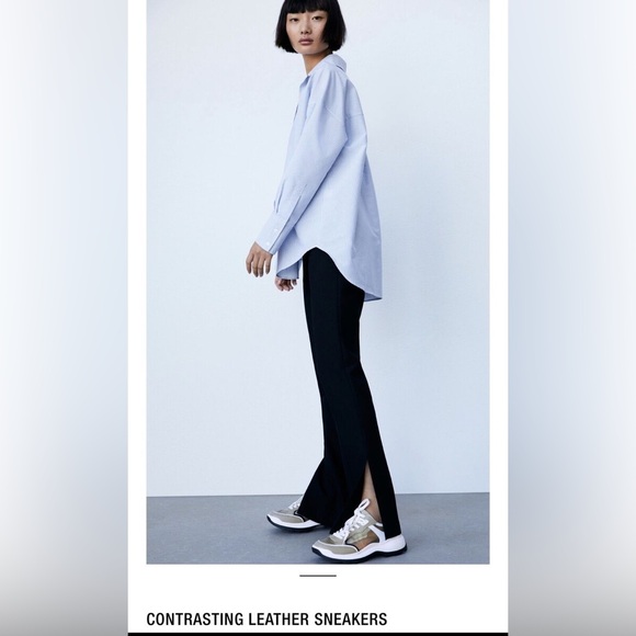 Zara Contrasting leather sneakers - Picture 3 of 10